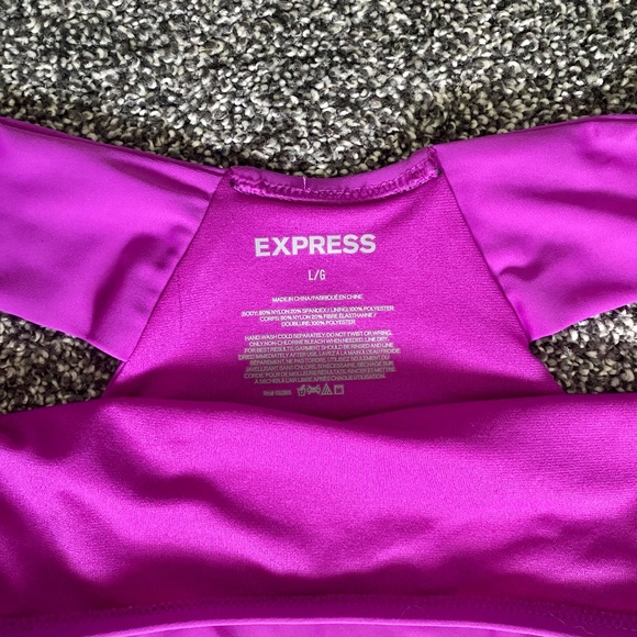 Express Purple Cut-Out Swimsuit Bottoms | Size Large - Picture 4 of 6